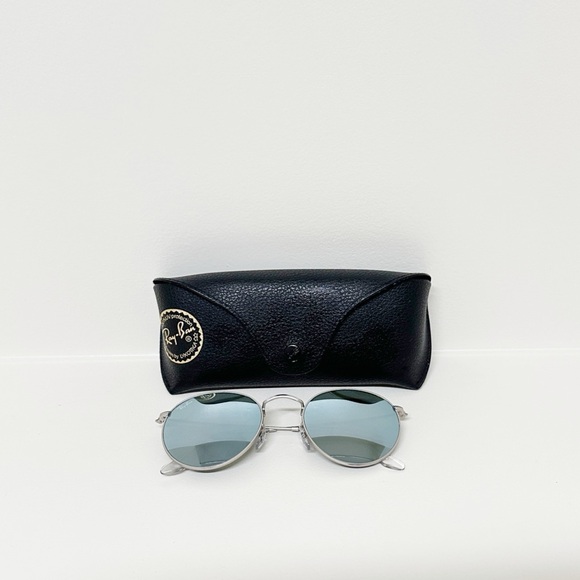 NWOT Ray-Ban Round Silver Reflective Mirror Flash Lenses RB3447 Metal Sunglasses - Picture 13 of 13